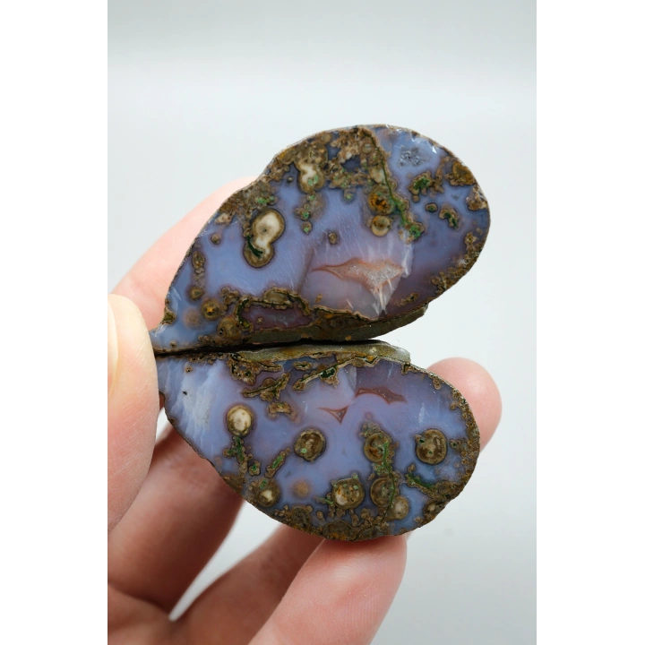 Violet & Bronze Plume Karadeniz Akik Çifti