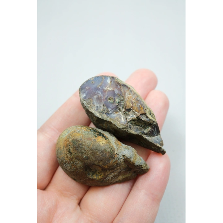 Violet & Bronze Plume Karadeniz Akik Çifti
