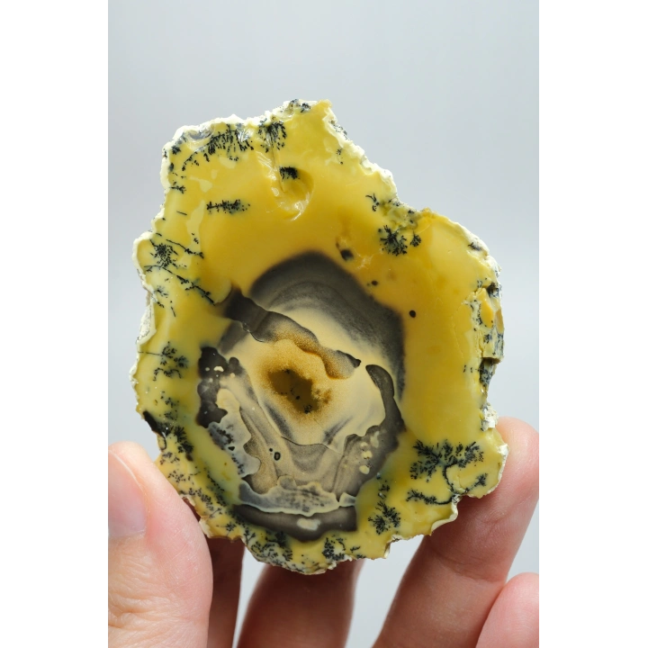 Sarı Dendritik Opal - Mavi Kalsedon ve Bal Opali Muhteşem Parlatılmış Çift | Fikir & Dengelendirme Taşı