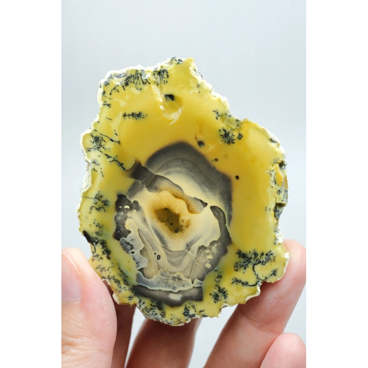 Sarı Dendritik Opal - Mavi Kalsedon ve Bal Opali Muhteşem Parlatılmış Çift | Fikir & Dengelendirme Taşı