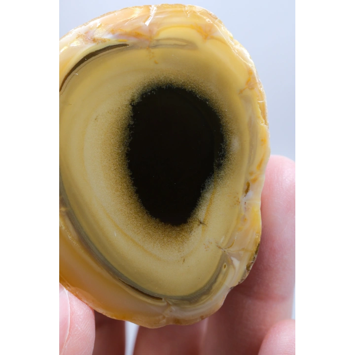 Sarı Dendritik Opal (Merlinit) Cilalanmış Dilim - Siyah Delik Dendritler | Sezgi, Gölge Çalışması ve İçgörü Taşı, 48g