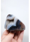 Ametist Akik Serbest Form, Tamamen Cilalanmış Parıldayan Druzy Cep & Bantlı Oniks Akik, 153g