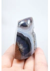 Ametist Akik Serbest Form, Tamamen Cilalanmış Parıldayan Druzy Cep & Bantlı Oniks Akik, 153g