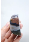 Ametist Akik Serbest Form, Tamamen Cilalanmış Parıldayan Druzy Cep & Bantlı Oniks Akik, 153g