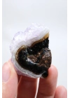 Ametist Agat Serbest Form, Lavanta Drus Kristal Taç, Jet Siyah & Beyaz Kale Bandı, 20g