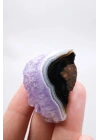 Ametist Agat Serbest Form, Lavanta Drus Kristal Taç, Jet Siyah & Beyaz Kale Bandı, 20g