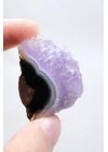 Ametist Agat Serbest Form, Lavanta Drus Kristal Taç, Jet Siyah & Beyaz Kale Bandı, 20g