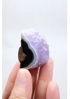 Ametist Agat Serbest Form, Lavanta Drus Kristal Taç, Jet Siyah & Beyaz Kale Bandı, 20g