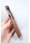 Mor Ametist Akik Kule Noktası, Siyah Çizgili ve Mor Druzy ile Cilalanmış Obelisk, 223g