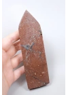 Mor Ametist Akik Kule Noktası, Siyah Çizgili ve Mor Druzy ile Cilalanmış Obelisk, 223g