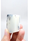 Piedra de Bolsillo Pulida en Forma Libre Merlinita en Blanco y Negro - Ópalo Dendrítico de Nieve Azul-Negro