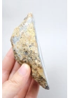 Blue and Snowy White Merlinit - Dendritik Opal Dilimi ile Siyah İçermeler, 186g