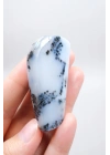 Forma libre pulida de Merlinita Azul y Blanca - Ópalo Dendrítico Azul Hielo
