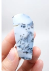 Forma libre pulida de Merlinita Azul y Blanca - Ópalo Dendrítico Azul Hielo