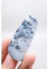 Forma libre pulida de Merlinita Azul y Blanca - Ópalo Dendrítico Azul Hielo