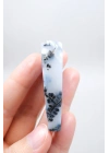 Forma libre pulida de Merlinita Azul y Blanca - Ópalo Dendrítico Azul Hielo