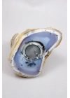 Tranche dOpale dendritique bleue et jaune (Merlinite) avec une frappante formation naturelle en œil, 299g