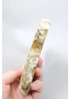 青と黄色の樹枝状オパールスライス（マーリナイト）- 両面専門的に磨かれた、330g