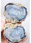 Mavi Dendritik Opal Çifti • Siyah ve Beyaz İç İçe Opal