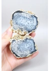 Mavi Dendritik Opal Çifti • Siyah ve Beyaz İç İçe Opal
