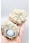 Mavi Dendritik Opal Çifti • Siyah ve Beyaz İç İçe Opal