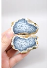 Mavi Dendrit Opal Çifti • Beyaz İçeriğe Sahip Opal