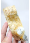 Blue Yellow Dendritic Opal Slice (Merlinite) – Polished Both Sides, Natural Eye Core, 327g