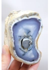 Blue Yellow Dendritic Opal Slice (Merlinite) – Polished Both Sides, Natural Eye Core, 327g