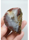 Brick Red Banded ve Mustard Sarı Nakışlı Siyah Deniz Agat Çifti ve Kuvars Jeot