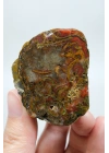 Carnelian Kırmızı ve Hardal Sarısı Bantlı Siyah Deniz Akik Çifti, 167g