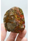 Carnelian Kırmızı ve Hardal Sarısı Bantlı Siyah Deniz Akik Çifti, 167g