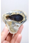 Colorful Merlinite Dendritic Opal Tekli | Kar Beyazı, Hardal Sarısı ve Derin Kömür