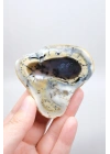 Colorful Merlinite Dendritic Opal Tekli | Kar Beyazı, Hardal Sarısı ve Derin Kömür