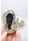 Colorful Merlinite Dendritic Opal Tekli | Kar Beyazı, Hardal Sarısı ve Derin Kömür