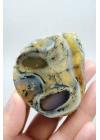 Renkli Mükemmel İşlenmiş Opal Dilimi - Merlinit, Sarı, Mavi