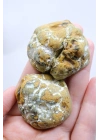 Koyu Sarı Dendritik Opal - Süt ve Bal Opal Cilalı Çift, 68g