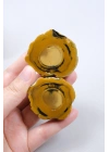 Koyu Sarı Dendritik Opal - Süt ve Bal Opal Cilalı Çift, 68g