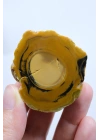 Koyu Sarı Dendritik Opal - Süt ve Bal Opal Cilalı Çift, 68g