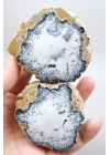 Dendritik Simya: Merlinit (Dendritik Opal) - Cilalı Çift