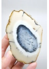 Dendritik Opal Çifti - Mavi ve Krem Merlinite Cilalanmış Taşlar, 368g