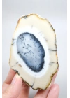 Dendritik Opal Çifti - Mavi ve Krem Merlinite Cilalanmış Taşlar, 368g