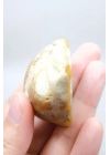 Dendritik Opal Kış Ormanı Dilimi - Cilalı Merlinite Portal - Mavi ve Beyaz Dendritik İçerik