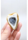 Dendritik Opal Kış Ormanı Dilimi - Cilalı Merlinite Portal - Mavi ve Beyaz Dendritik İçerik