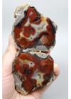Fiery Crimson Red Banded Black Sea Agate, 300g