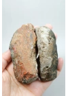 Alev Kırmızısı, Hardal Sarısı, Zeytin Yeşili Nakışlı Karadeniz Deniz Yosunu Ağat Çifti, 333g