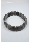 Gece Gökyüzünün Gümüş Şifası: Parlak Oval Faset Kesim Silver Obsidyen Bileklik