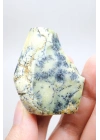 Yeşil Merlinit Serbest Form - Antep Fıstığı Dendritik Opal ile Turuncu Damalar ve Siyah Ağaç İçerikleri, 42g