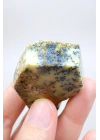 Yeşil Merlinit Serbest Form - Antep Fıstığı Dendritik Opal ile Turuncu Damalar ve Siyah Ağaç İçerikleri, 42g