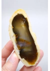 Bal Dendritik Opal Dilimi - Kehribar Sarısı Anadolu Opal Numune, 92g