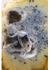 Bal-Sarı ve Buz-Mavi Dendritik Opal Levha - Kuvars Jeot Boşlukları ve Siyah Dendrit Tüyler, 377g